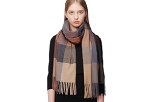 RIIQIICHY Tartán Bufanda Mujer Invierno Pashmina Grande Foulard Pañuelos Chal Fular Estolas