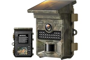 VOOPEAK Cámara de caza solar 4K 48MP, cámara de caza con detector de movimiento, visión nocturna, cámara de animales salvajes, disparo rápido de 0,1 segundos, IP66 resistente al agua para la