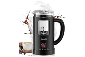 Milk Frother Electric 4 in 1 - Morpilot 600ml Automatic Milk Frothers Large Capacity Milk Heater and Warmer Glass Visible Milk Steamer for Coffee Hot Chocolate Cappuccino Latte