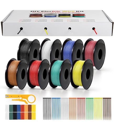 Bobine De Fil Silicone Cuivre étamé – 1,3 Mm² (16 AWG), 6 Couleurs X 8 M, Avec Accessoires
