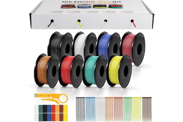 LightingWill 18 AWG 0,75mm² Silikon Elektrokabel Set i 8 Färger, 15 Meter per Rulle Litstålkabel, Flexibelt Förtennat Koppark