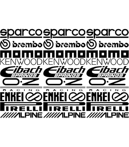 Lot De 2 Autocollants Sponsor Course Voiture Moto - Vinyle Noir Découpé 12x29 Cm, Style Racing Tuning Résistant UV Et Météo