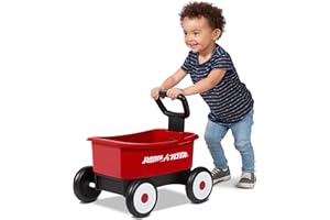 Radio Flyer vagón para Caminar para Empujar y Estirar, vagón de Juguete para Caminar Rojo 2 en 1 para niños pequeños. para niños de 1 a 4 años