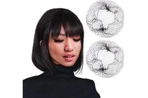 COACOM 1-częściowa czarna peruka z 2-częściową siatką na włosy, krótkie, proste włosy z grzywką, peruka z prostymi włosami, modna do cosplay, na imprezę i do codziennego użytku