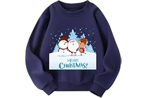 Pilipulu Felpa Natalizia Bambino Girocollo Pullover Natale Bimbo in Cotone Christmas Sweater Bambina Abbigliamento Natalizio per Bambini e Bambine 2-7 Anni