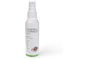 RepellShield Spray Repellente Zecche Uomo per Pelle, Vestiti e Casa - Antizecche per Escursioni - Antiparassitario e Antizanzare Giardino - Efficiente Antipulci per Ambienti