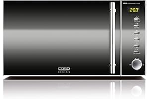‎CASO CASO | MG20 Ceramic menu 2-in-1 Mikrowelle mit Grill | Keramikboden und Grill-Rost für 2 Ebenen, 900 W, 1000 W Grill, 20 L, Edelstahl, verspiegelt