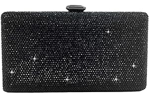 Boutique De FGG Elegante Borsa da Sera con Cristalli per Donna Borse Serali Formale con Strass Stilosa Borsa a Scatola Borsa da Sposa, Piccolo