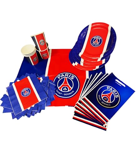 Lot De 6 Assiettes Jetables PSG – Collection Officielle Paris Saint-Germain – 23 Cm En Carton – Parfaites Pour Vos Matchs Et Fêtes