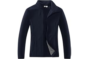33,000ft Damen Fleecejacke mit Durchgehendem Reißverschluss Stehkragen Damen Leichte Fleece Jacke Antistatische Outdoor Damenjacke für Wandern und Freizeit