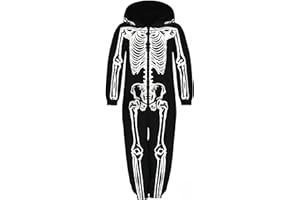 Ocean Plus Unisex Langarm Reißverschluss Kapuze Fleece Overall Jungen Digitaldruck Fleece Mädchen Einteiler mit Kapuzen