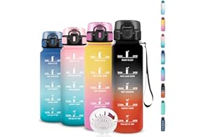 GRSTA Borraccia - 500ml - Borraccia Bambina, Borraccie Motivazionale, Senza Perdite, Facile da Trasportare, Borracce Orari con Filtro, Bottiglie Graduata, Facile da Pulire, per Corsa, Campeggio, Scuola