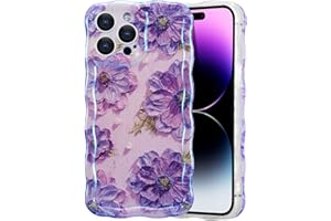 EYZUTAK Etui na telefon iPhone 12 Pro Max, retro obraz olejny, kwiaty, etui na telefon komórkowy, laserowe, błyszczące, kręcone, fale, kształt ramy, miękkie etui TPU, stylowe, trwałe, odporne na