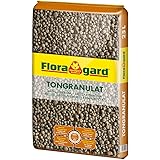 Floragard Blähton Tongranulat zur Drainage 25 L • Hydrokultursubstrat • für Pflanzkästen, Kübel oder Töpfe • Drainagematerial