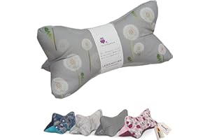 DIE SCHLEYEREULE Leseknochen Nackenkissen Blätter bequem und waschbar! Handgestopft und genäht in Deutschland - Nutzbar als Nackenrolle Kissen Nackenrolle (Shabby Pusteblume)