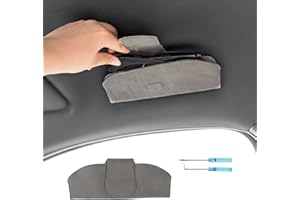 Coleya Universal Estuches de Gafas para Coche, Soporte para Gafas de Sol Magnéticas, Funda para Gafas Coche de Cuero Terciopelo, Universal Accesorio Coche Caja de Gafas de Coche (Gris)