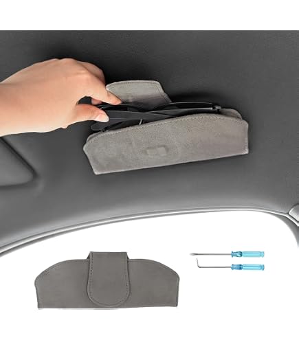 2 Supporti Magnetici Per Occhiali Da Visiera Auto – Clip In Pelle PU – Porta Occhiali E Biglietti – Universali