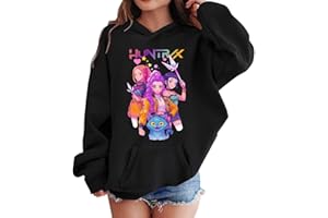 Générique Sweat K-Kpop D-Demon Fille Sweatshirt à Capuche Imprimé H-Huntrix Tenue K-Kpop Manches Longues Décontracté Confortable Pull Hoodies Enfants
