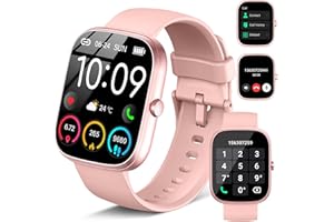 UAUE Smartwatch Uomo Donna, 1.91" Orologio Fitness con Effettua/Risposta Chiamate, 110+ Sportive Smart Watch, Contapassi, Sonno/Cardiofrequenzimetro, Impermeabil IP68 Fitness Tracker per Android iOS, Rosa