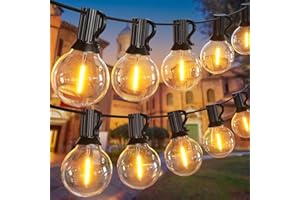 Yeeklab Guirlande Guinguette Extérieur 30M, Guirlande Lumineuse Exterieure avec 50+2 G40 LED Ampoules IP45 Imperméable, Blanc Chaud Chaîne Basse tension 24V Lumiere Exterieur pour terrasse, mariage