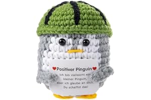 Werfunee Glücksbringer Positive Kartoffel, Pocket Hug Positive Pinguin Strickwolle Positive Kartoffel Deutsch, Positive Mutmacher Geschenke, Gute Besserung Geschenk motivationsgeschenke