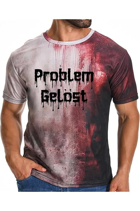 Halloween T-Shirt Damen Mit Blutaufdruck - Gruseliges Oberteil Mit V-Ausschnitt Für Horror-Partys