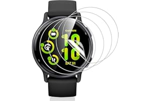 Vauki 4 Pack Protector Pantalla para Garmin Vivoactive 5/6 Cristal Templado,Resistente a los Arañazos,Película de TPU Suave Film HD Transparente Sin Burbujas Vidrio Templado para Garmin Vivoactive 5/6