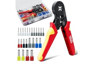 CCLIFE Szczypce zaciskowe do tulejekkablowych, zestaw narzędzi zaciskowych, 1200 sztuk tulejek kablowych 0,25-10 mm² (AWG 23-7)