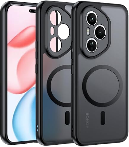 SEAHAI Cover Per HONOR 400 Lite 5G Con Protezione Fotocamera Scorrevole - Antiurto Militare, Supporto Magnetico E Colore Argenteo