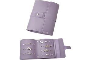 ZHIERNA Ohrring Aufbewahrung Ohrringe Ordner Kleines Buch Aufbewahrungstaschen Praktische Ohrstecker Aufbewahrung Schmuckkästchen Schmuck Organizer Tragbare PU Ohrring Etuis Für Mädchen Und Frauen