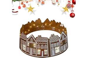 PNETERG Casa en el árbol de navidad, falda de árbol de navidad, falda de anillo de árbol de navidad blanca, falda de árbol de navidad LED para fiesta de navidad en familia árbol de navidad regalo decante (A: