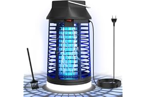 WUEAOA Lampe Anti Moustique avec LED, Lampe Anti Mouche 4200V 15W UV Tueur d'Insectes Électrique Anti Insectes Répulsif Efficace Portée 150m², Norme IPX4‌ pour Intérieur et Extérieur