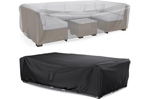 Mrrihand Pokrowiec na meble ogrodowe, odporny na warunki zimowe, 213 x 132 x 74 cm, tkanina Oxford 600D, wodoszczelna, odporna na promieniowanie UV, pokrowiec na stół i krzesła, z wylotem powietrza,