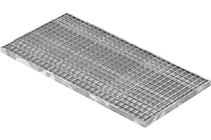 Fenau | Caillebotis/Grille conforme aux normes de l'industrie du bâtiment, Dimensions : 490 x 990 x 30 mm, Dimensions du maillage: 30/30 mm, galvanisée, cadre: 500 x 1000 x 33 mm)