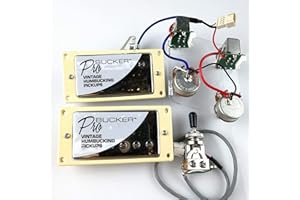 XIYANGJUAN 1 Set ProBucker Alnico Bridge&Neck Pickups with Pro Wiring Harness Pots&3 Way Switches for Epiphone/Gibson guitar Chrome(Cream ring)