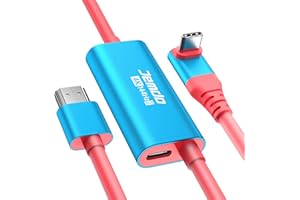 JEMDO Switch 2-Dock kabel HDMI do telewizora, kąt 90°, adapter USB C 3.2 na HDMI 2.1 4K 144 Hz 48 Gbps PD 100 W, przenośny kabel podróżny, 2 m, kompatybilny z Nintendo Switch 2/OLED/2017