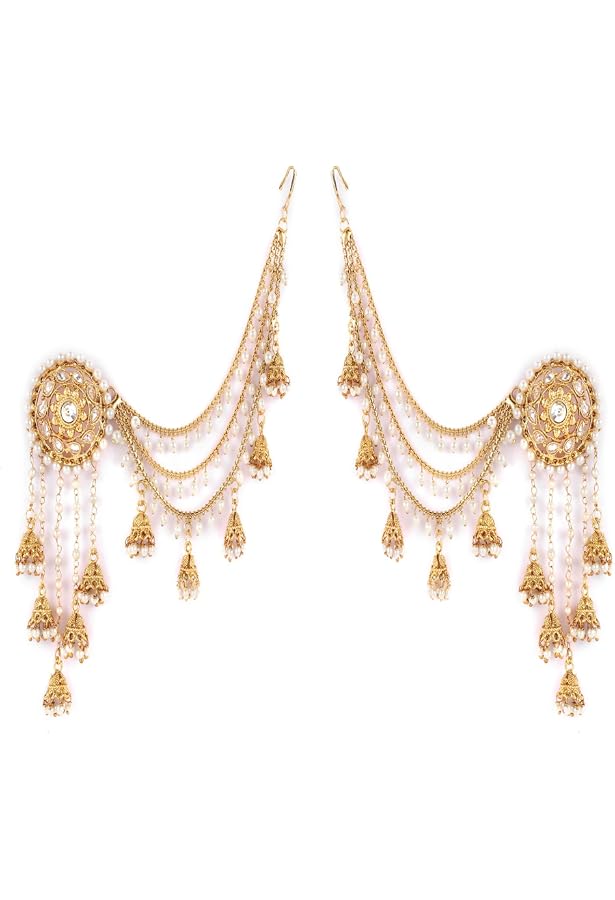 Shining Diva Gold Plated Pearl Jhumka Earrings - Traditional Stylish Earrings For Women & Girls