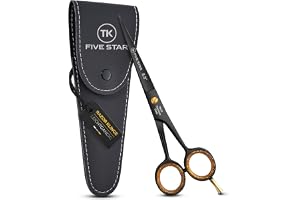 TK FIVE STAR Midnight svart professionell 6,5 tum vass frisörsax hårklippningssax med superfin mikrotrassel rostfri