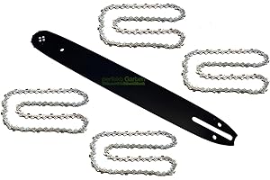 PERFEKTGARTEN 40 cm 1,3 mm 3/8" 57 TG espada + 4 cadenas compatibles con Einhell GH-EC 2040 RG-EC 2240 motosierra