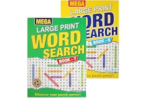 Martello P2174 Mega Large Print A4 Word Search Puzzle Books - Set of 2
