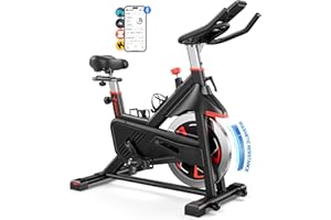 MERACH Cyclette da Casa con Resistenza Magnetica, Bicicletta da Appartamento Silenziosa con Sella Confortevole Migliorata, Schermo LCD, Supporto Tablet, App Esclusiva, Ideale per Training Aerobico