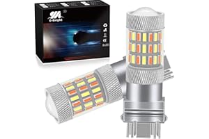 YM E-BRIGHT Everbright 3157 2-Pack Super Bright White/Ambre Switchback 60-SMD 4014 Chipsets LED Ampoules de Clignotants croisent Reference 3047 3057 3057A 3155 3157 3157A