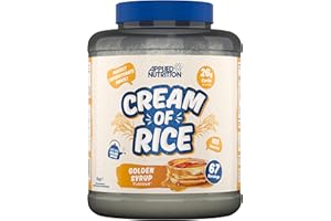 Applied Nutrition Cream of Rice - High Carbohydrate Cream of Rice Supplement, Source of Energy for Breakfast & Snacks, Easy to Digest, Low Sugar, Low Fat, Vegan, 2kg (Golden Syrup)