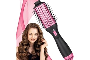 Bizcasa Szczotka do suszarki do włosów, Salon One-Step Szczotka z gorącym powietrzem, 4 w 1 podgrzewana szczotka do suszenia, prostowania, zwiększania objętości i stylu, technologia jonowa