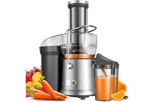 GDOR 1200W Juicer 2L Juicer Machines Juicers Whole Fruit and Vegetable with Larger 81mm Feed Chute 2 Speed Juice Machine Higher Juice Yield Juice Extractor Easy to Clean Anti-drip Brush Included