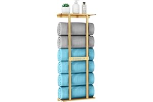 STWWO Mensole Portasciugamani da Bagno Porta Asciugamani da parete Dorato 76cm Porta Salviette Grandi Asciugamani Organizer Portasciugamani Verticale con ripiano per Bagno Cucina Toilette