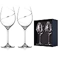 DIAMANTE Swarovski Red Wine Glasses Pair - 'Silhouette' Design Embellished with Swarovski Crystals - Set of 2