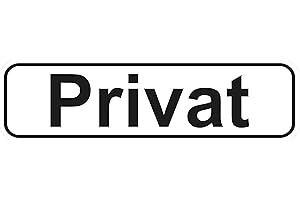 Türschilder24 "Privat Aufkleber/Türaufkleber/Türschild/PVC Hinweisschild 180mm x 50mm Weiß/Schwarz selbstklebend