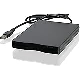 CSL - Externes USB Diskettenlaufwerk FDD 1,44MB 3,5 Zoll - PC und MAC - Slimline Floppy Disk Drive Extern - Portable - Plug and Play - schwarz - Windows 10 fähig
