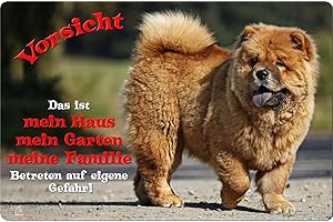 Nanyuk +++ Chow Chow - Metall Warnschild Schild Hundeschild Sign - Cow 02 T1